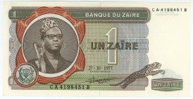 Zaire 1 Zaire 1977
P# 18b, N# 202290; # CA4198451B; UNC