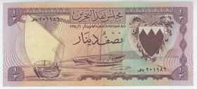 Bahrain 1/2 Dinar 1964
P# 3a, N# 217018; # 201982; UNC