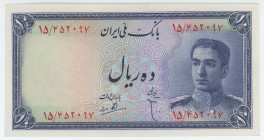 Iran 10 Riyals 1948 (ND)
P# 47, N# 218622; # 15/452097; UNC