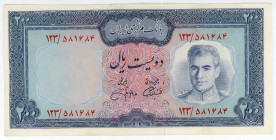 Iran 200 Riyals 1971 (ND)
P# 92c, N# 221155; # 123/581684; UNC