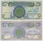 Iraq 2 x 1 Dinar 1980 - 1992
P# 69, 79, UNC
