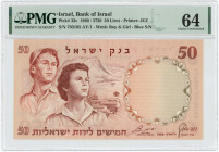 Israel 50 Lirot 1960 JE 5720 PMG 64 Choice UNC
P# 33c, N# 203880; # 703105 AY/1