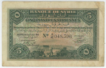 Syria 5 Piastres 1919
P# 1b, N# 245391; # A/AE 048596; G