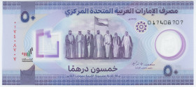 United Arab Emirates 50 Dirhams 2021 AH 1443
N# 314326, TBB# 253; # 017408707; UAE’s Year of the 50th celebrations; Polymer; UNC
