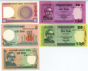 Bangladesh Lot of 5 Notes 1982 - 2020
Various Dates & Denominations; UNC