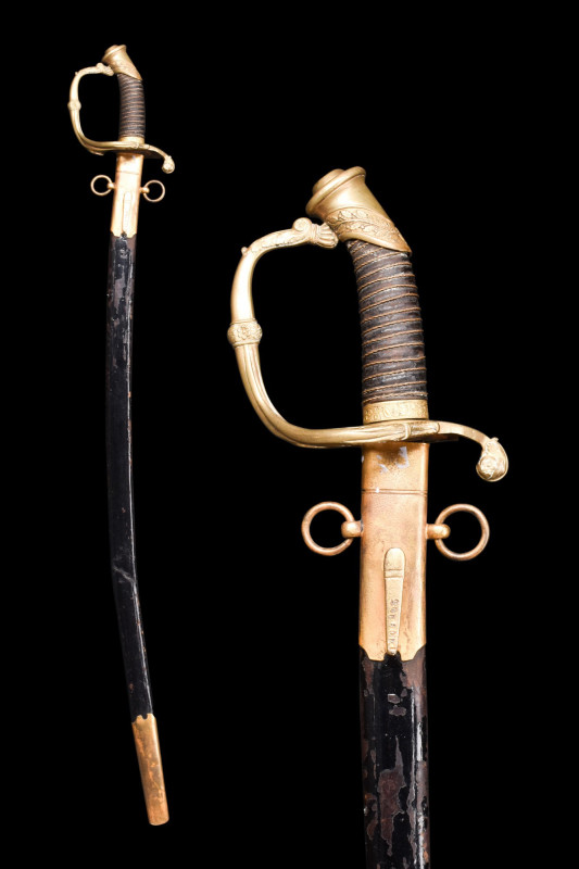 RUSSIAN INFANTRY OFFICERS SABRE WITH SCABBARD, M1826

 Ca. 19th century AD
 A...