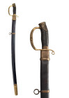 AN IMPERIAL RUSSIAN SABER , NICHOLAS II, STAMPED AND DATED 1908

 Ca. 1908 AD
 An Imperial Russian Dragoon officer’s saber, model 1909. Brass hilt ...