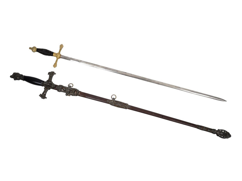 TWO AMERICAN MASONIC KNIGHTS TEMPLAR CEREMONIAL SWORDS

 Ca.late 19th century ...