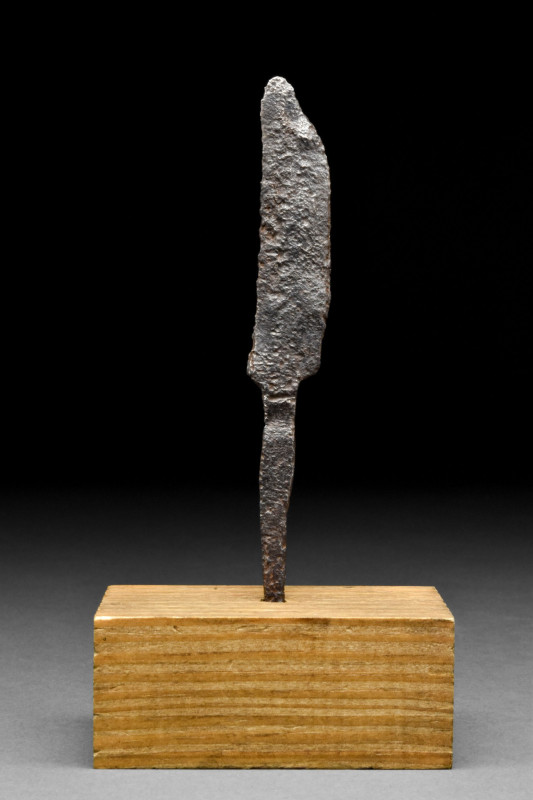 VIKING IRON KNIFE BLADE

 Ca. 900-1000 AD
 An iron seax blade with a straight...