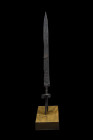 MEDIEVAL IRON DAGGER

 Ca. 14th-15th century AD
 An iron dagger of exceptional craftsmanship and beauty. The slender blade tapered to a fine point,...