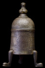 MAMLUK REVIVAL SILVER AND BRASS INCENSE BURNER

 Ca. Late 19th to 20th century AD
 A brass incense burner of a wide tubular body richly decorated w...