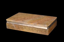 ISLAMIC BOX WITH INSCRIPTION

 Ca. 18th-19th century AD
 A hinged box with a lid adorned with beautiful roundels of fine calligraphy set against a ...