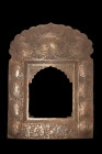 ISLAMIC EMBOSSED FRAME

 Ca. 17th-19th century AD
 An embossed frame of rectangular shape with an arched finial creating an elegant silhouette, whi...