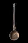 SELJUK BRONZE STRAINER LADLE

 Ca. 1100-1200 AD
 A bronze strainer ladle with its form both elegant and practical. It features a round bowl with a ...