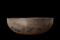 ISLAMIC DECORATED BOWL

 Ca. 17th-19th century AD
 A nice example of a magic bowl, a captivating work of art that has been crafted to protect and w...