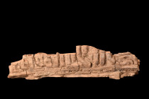 WOOD FRAGMENT WITH INSCRIPTION

 Mamluk ca. 1250-1517 AD or later
 A wooden fragment, rectangular in shape with one face featuring a carved one-lin...
