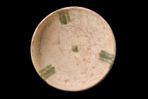 NISHAPUR GLAZED POTTERY BOWL

 Ca. 9th-10th century AD
 A ceramic bowl, showcasing the refined craftsmanship and exquisite beauty of Islamic cerami...