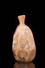 EARLY ISLAMIC WHEEL-CUT GLASS FLASK WITH HONEYCOMB PATTERN

 Early Islamic, ca. 9th-10th century AD
 A nice example of a wheel-cut glass flask of a...