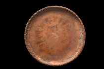ISLAMIC DECORATED TRAY

 Ca. 17th-19th century AD
 A copper circular tray with its sides carefully chiseled. Yet, the true wonder of this tray lies...