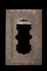 ISLAMIC EMBOSSED FRAME

 Ca. 17th-19th century AD
 A rectangular-shaped frame featuring a central recess, with the borders exquisitely decorated wi...