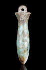 EGYPTIAN FAIENCE PAPYRUS SCEPTRE AMULET (WADJ SCEPTRE)

 Late Period, ca. 664-332 BC
 An amulet formed in the shape of a papyrus column known as a ...