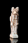 EGYPTIAN FAIENCE ANUBIS AMULET

 Ca. 664-332 BC
 An ancient Egyptian amulet in light green glazed faience, rendered in the form of Anubis. The deit...