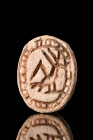 EGYPTIAN STEATITE SCARAB

 Second Intermediate Period, ca. 1720-1650 BC
 A steatite scarab seal with its clypeus, prothorax, and elytra delicately ...