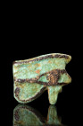 EGYPTIAN BLUE FAIENCE WEDJAT-EYE AMULET

 Ca. 1069-332 BC
 A finely detailed ancient Egyptian blue faience udjat eye or wedjat eye amulet, more com...