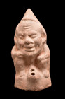 SATYR/PRIAPUS TERRACOTTA LAMP

 Ca. 1st-4th century AD
 A Roman oil lamp taking the form of a Satyr or, perhaps, the deity Priapus. Mould-made, thi...