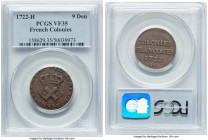 Louis XV 9 Deniers 1722-H VF35 PCGS, La Rochelle mint, KM5.2, W-11840. A popular issue that is not often found in problem-free mid-grade. A high quali...