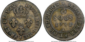 French Colony. Louis XVI Pair of Certified Assorted Issues NGC, 1) 3 Sous 1781-A VF20 NGC, KM1 2) 3 Sols 1779-A VF20 NGC, KM2 Two charming billon issu...