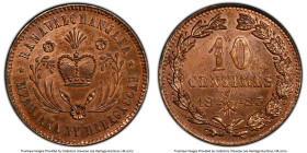 French Protectorate. Ranavalona III Fantasy Specimen Pattern 10 Centimes 1883 UNC Details (Cleaned) PCGS, KM-X1, Lec-5. A more affordable example of t...