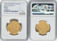 Charles VI (1380-1422) gold Ecu d'Or a la couronne ND MS64 NGC, Fr-291. 3.80gm. HID09801242017 © 2022 Heritage Auctions | All Rights Reserved