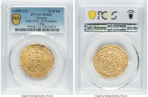 Charles VI (1380-1422) gold Ecu d'Or a la couronne ND MS63 PCGS, St. Pourcain mint, Dup-369C. 3.86gm. "Top Pop". HID09801242017 © 2022 Heritage Auctio...