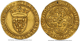 Charles VI (1380-1422) gold Ecu d'Or a la couronne ND (from 1389) AU58 NGC, La Rochelle mint (pellet below 9th letter), Fr-291, Dup-369B. 3.93gm. 3rd ...