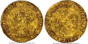 Charles VII (1422-1461) gold Royal d'Or ND (from 1431) AU58 NGC, Orléans mint, Fr-303, Dup-455A. 3.75gm. 2nd emission, from 5 April 1431. + KAROLVS • ...