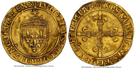 Louis XII (1498-1515) gold Ecu d'Or ND (from 1498) AU Details (Bent) NGC, Saint Lo mint, Fr-323, Dup-647. 3.38gm. Emission from 25 April 1498. (crowne...