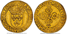 Louis XIII gold Ecu d'Or 1616-B MS62 NGC, Rouen mint, KM51, Gad-55 (R). 3.36gm. Very attractive in hand, exhibiting deep peripheries and much residual...