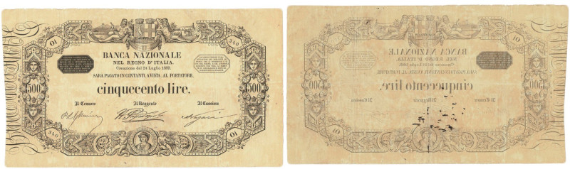 Banca Nazionale nel Regno D’Italia - 500 lire 24 07 1889 Gav.01.0298 R4 classici...