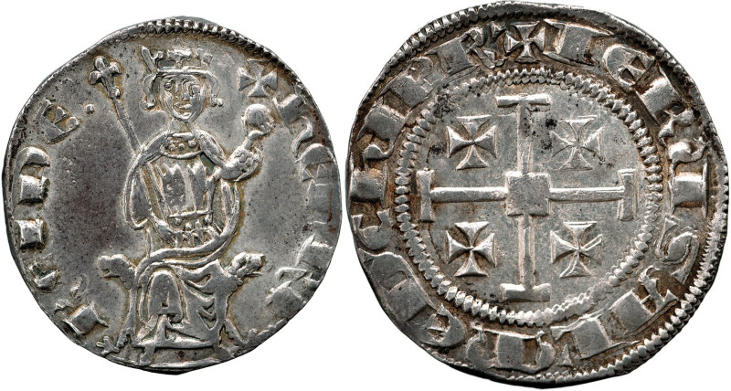 CIPRO - Enrico II (1310-1324) Grosso Sch. 622 R AG gr. 4,63 Principio di patina ...