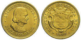 COSTA RICA - Repubblica ( 1821 - ) 10 Colones 1900 Fr 20 AU Oro gr. 7,79 20,57mm
SPL+