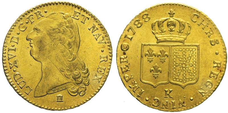 FRANCIA - Luigi XVI (1774-1793) Doppio Luigi d'Oro 1788 K Bordeaux Gad 363 Fr 47...