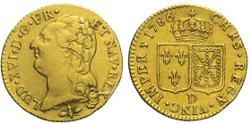 FRANCIA - Luigi XVI (1774-1793) Luigi d'Oro 1786 D Lione G.361 - Fr.475 AU Oro gr. 7,65 23,06mm
BB+