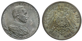 GERMANIA - Prussia - Guglielmo II (1888-1918) 3 marchi 1913 KM 535 AG gr. 16,68 Delicata patina iridescente 32,56mm
qFDC