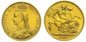 GRAN BRETAGNA Vittoria (1837-1901) 2 Sterline 1887 Fr 391 AU Oro gr. 16,05 28,63mm
SPL/FDC
