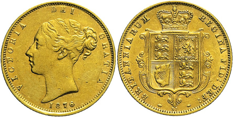 GRAN BRETAGNA, Vittoria (1837-1901) Mezza Sterlina 1876 Fr 389F AU Oro gr. 3,99 ...
