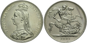 GRAN BRETAGNA - Vittoria (1837-1901) Corona 1887 KM 765 AG gr 28,25 hairlines 38,29mm.
SPL+/qFDC
