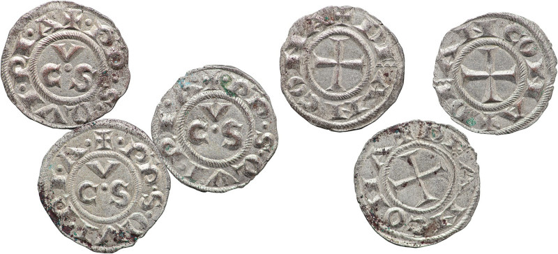 ANCONA - Repubblica (Sec. XIII-XIV) Lotto di tre monete da un denaro CNI 15 MI g...