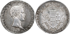 FIRENZE - Leopoldo II (1824 - 1859) - Mezzo Francescone 1828 Gig 27 NC AG gr. 13,73 Bellissima patina iridescente su fondi lucenti, conservazione ecce...