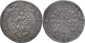 GENOVA - BIENNALI, III fase (1637-1797) Doppio Scudo 1682 MIR 290/18 RR AG gr 76,5 Bella patina di antica collezione 76,5g 57,79mm
SPL